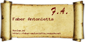 Faber Antonietta névjegykártya